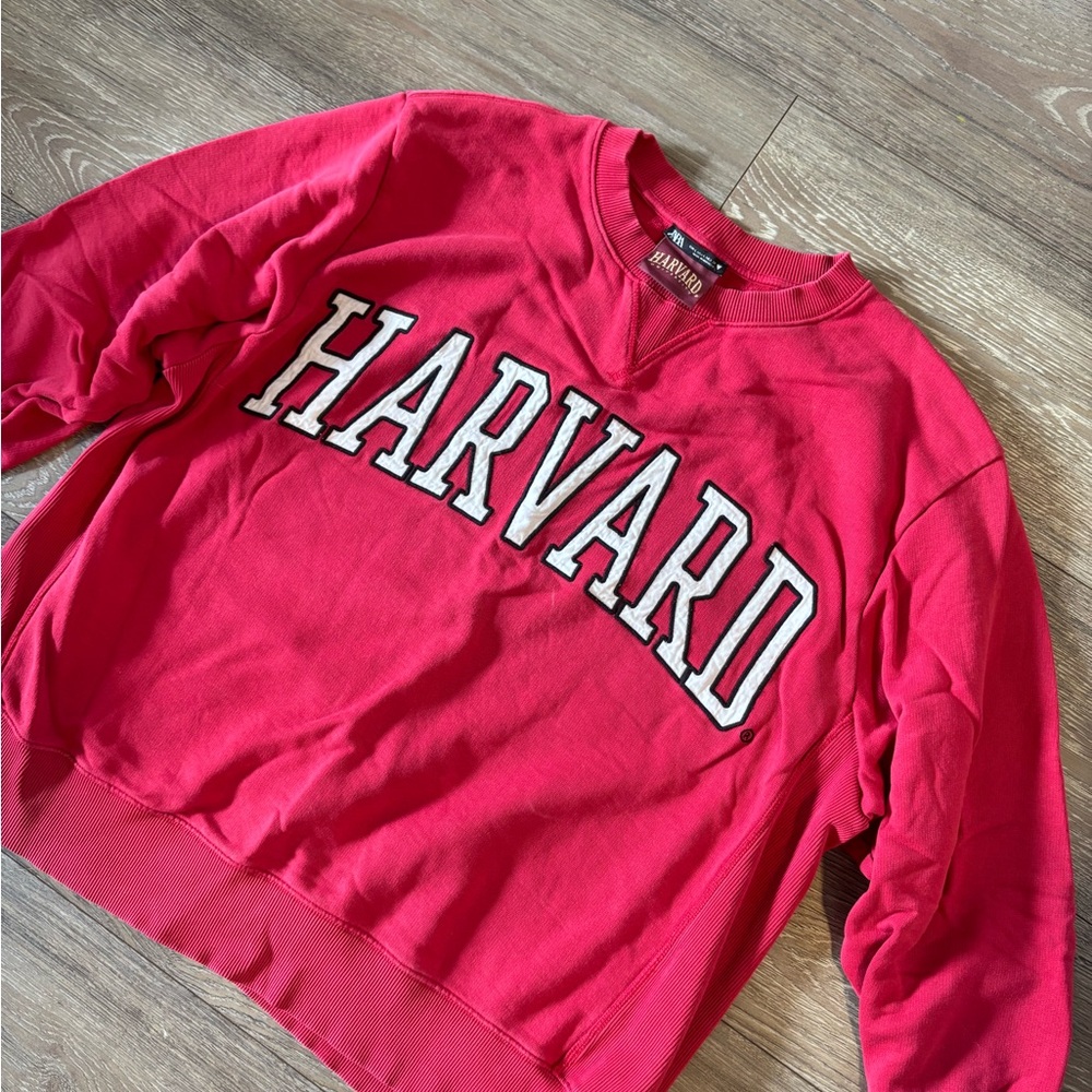 Zara Harvard Red Sweatshirt